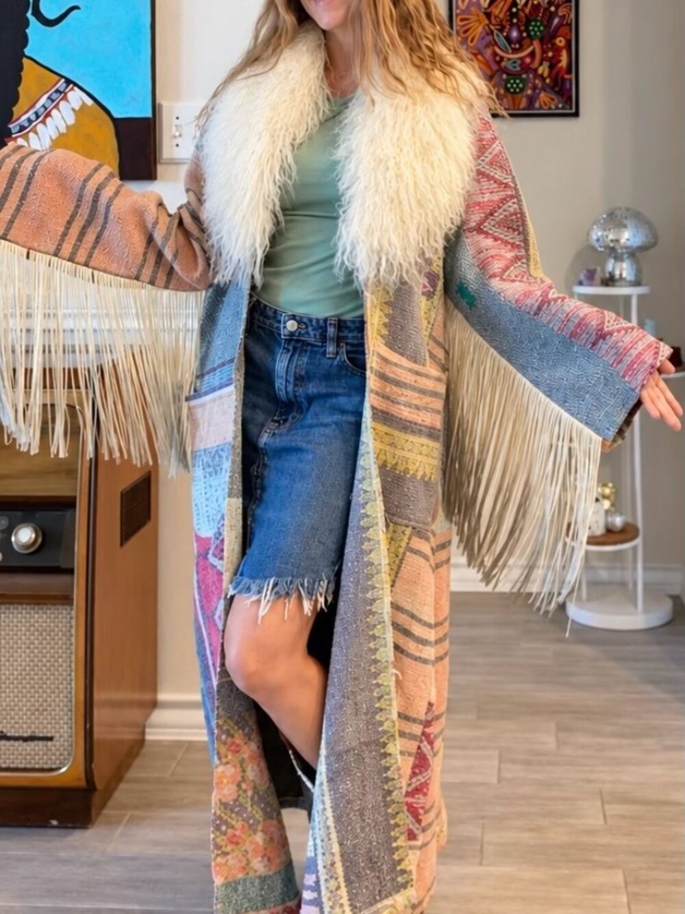 Vintage Blanket Coat, Size Small
